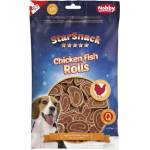 NOBBY Лакомство за куче Star Snack Chicken Fish Rolls - 66, 8% пилешко месо и 25% сушена треска, 113 гр - NOBBY Германия - 50405