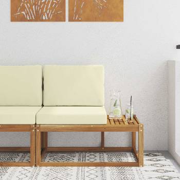 vidaXL Външен край на диван с възглавница Естествен 91 x 63 x 73 см (900474)