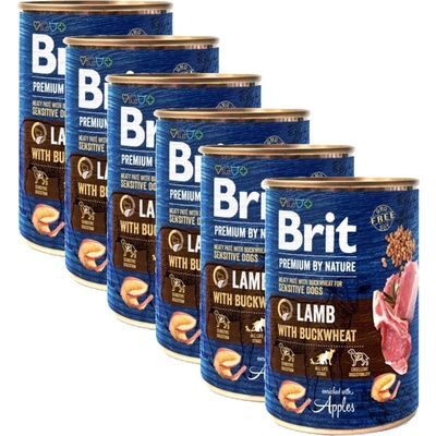 Консерва Brit Premium by Nature Агне с Елда 6 x 400 г