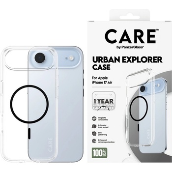 Panzer Калъф CARE - Urban Explorer, iPhone Air, Black MagSafe, прозрачен (5715685026881)