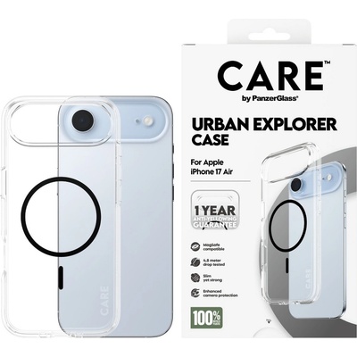 Panzer Калъф CARE - Urban Explorer, iPhone Air, Black MagSafe, прозрачен (5715685026881)