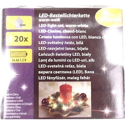 LED řemeslná pohádková světla - 20 kusů - teplá bílá - na baterie 80574