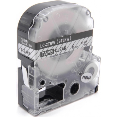 Epson LK-2TBN, ST6KW, C53S652004, 6mm x 9m, čierna tlač / priehľadný podklad, kompatibilná páska