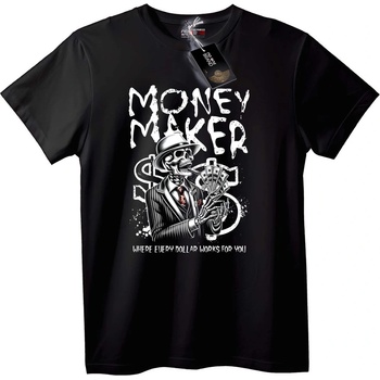 NOONEBRAND Тениска Money Maker с череп - 2XL, White