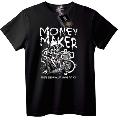 NOONEBRAND Тениска Money Maker с череп - 2XL, White