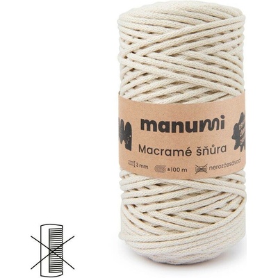 Manumi Macramé šňůra 3mm natural - 1 ks