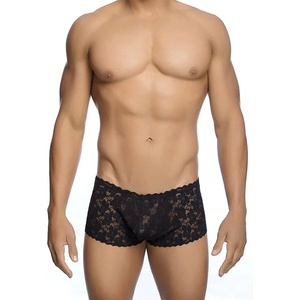  Дантелени боксерки, еротични и еластични - MOB Lace Boxer Black S/M (D-243519)