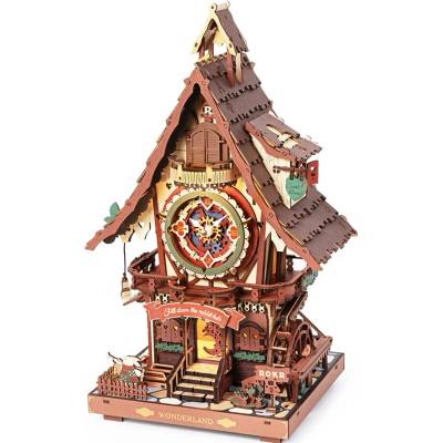 ROBOTIME Rokr 3D dřevěné puzzle Kukačkové hodiny (Wood) 435 ks