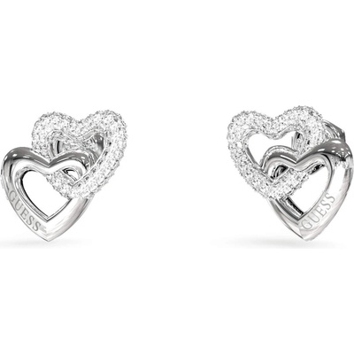 Guess Náušnice v tvare dvoch sŕdc Beloved JUBE06015JWRHT/U