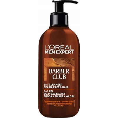 L'Oréal Men Expert Barber Club 3v1 mycí gel na vousy, obličej a vlasy 200 Ml