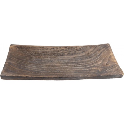 Harasim velkoobchod s. r. o. Dřevěný podnos tác obdélníkový tmavě hnědý 45 × 23 × 5 cm