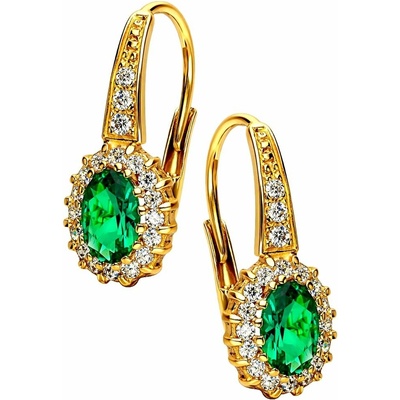 Zlaton Náušnice žluté zlato se zirkony visací 1.8cm 2.4g N14112501690