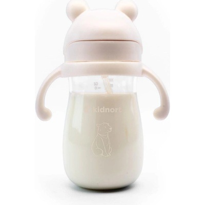 Kidnort hrneček s brčkem Bringebaer béžový 300 ml