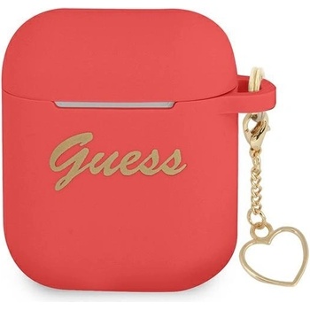 Guess Калъф Guess GUA2LSCHSR за AirPods 1/2, червен, Silicone Charm Heart Collection (GUE002011-0)
