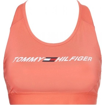 Tommy Hilfiger Дамски сутиен Tommy Hilfiger Mid Intensity Graphic Racer Bra - Розов