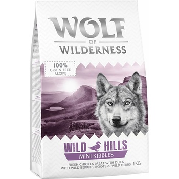 Wolf of Wilderness 1кг Adult Wild Hills Mini Wolf of Wilderness, суха храна за кучета- с патешко