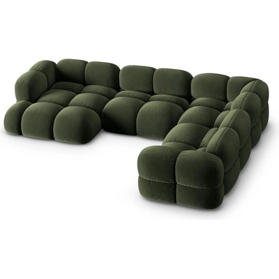 Cosmopolitan Design Зелен кадифен ъглов диван (десен ъгъл/U форма) Loretto - Cosmopolitan Design (COS_UR_120_F1_LORETTO4)