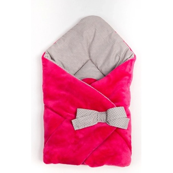 LKV Lomnice Zavinovačka s mašlí fleece růžová šedý puntík
