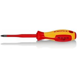 KNIPEX Отвертка PZ 2 Slim, VDE 1000V жълто-червена ръкохватка 212мм, Knipex (K982502SL) - xmall