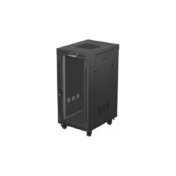 Lanberg Rack Cabinet 19 Free-Standing 24U/600X800 (FlAT Pack) With Glass Door (FF01-6824-12BL)