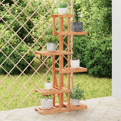 vidaXL Поставка за цветя, 75x25x140, 5 см, масивна ела (362866)