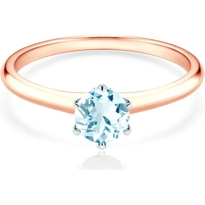 SAVICKI Годежен пръстен The Journey: двуцветно злато, аквамарин