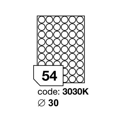 Rayfilm R0119.3030KD samolepící kulaté 30mm bílé lesklé laser 300 listů