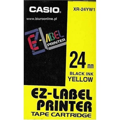 Páska do tiskárny štítků Casio XR-24YW1 24mm černý tisk/žlutý podklad originál