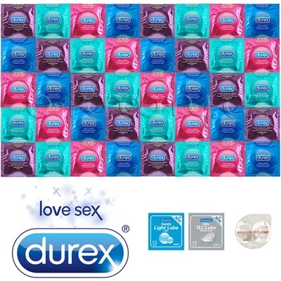 Durex Exclusive Mix Package - 40 Durex Condoms 2x + Lubricant + Ultra Thin Sagami Original 0.02 as a Gift