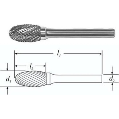 SGS 23203 (SE-53M) - Fréza technická eliptická pr. 3,0x5,5mm, stopka 3mm