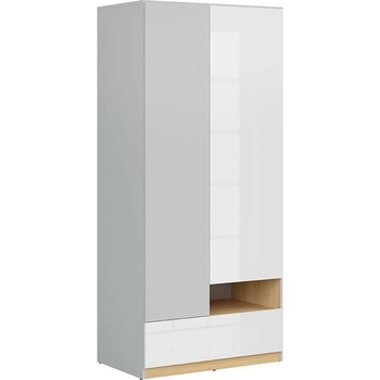 Гардероб Nandu SZF2D1S дъб и бял лак