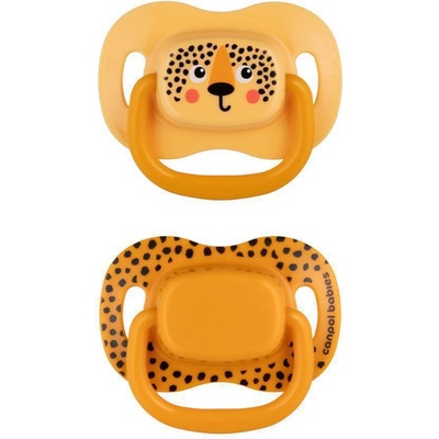 Canpol babies set symetrických silikon dudlíků BabiesBoo 2ks oranžová