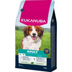 EUKANUBA за възрастни кучета от малки и средни породи, богато на агнешко и ориз, 12 кг
