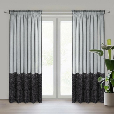 EUROFIRANY ZÁCLONA NA PÁSCE MARION 140X270 CM ČERNÁ
