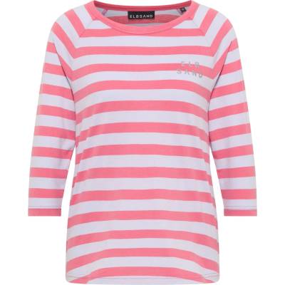 ELBSAND Дамска тениска ELBSAND Women's Celin T-Shirt - Vintage Rose / Lilac Frost / Stripe - размер XL (916-2676-1515)