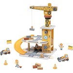 Tooky toys Дървен строителен кран Tooky Toy с машини