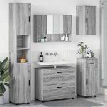 vidaXL Комплект мебели за баня 5 бр. Сив Сонома 35 x 30 x 192 см (3393079)