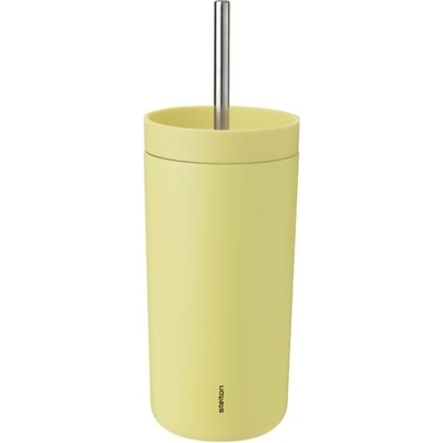 Stelton Термочаша To-Go Sip с двойни стени от стомана със сламка 400 мл лимонено-жълта (686-49)