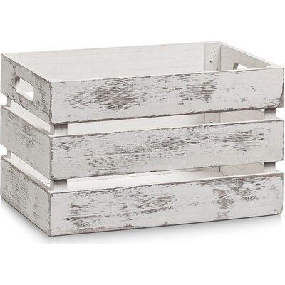 ZELLER Ukládací box VINTAGE dřevěný bílá barva 31 x 21 x 19 cm