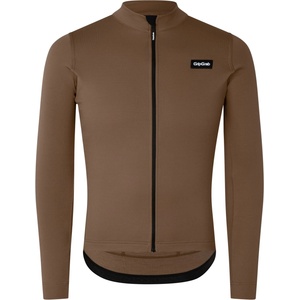 GripGrab Мъжка фланелка с дълъг ръкав за колоездене GripGrab EXPLR Merinotech Thermal Long Sleeve Jersey Cycling jacket - Brown (051-1215-0412)