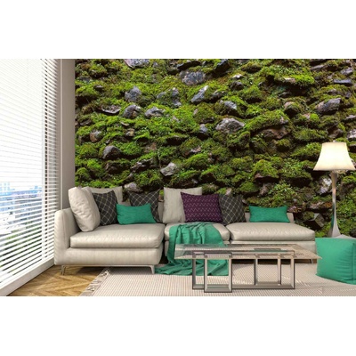 DIMEX ART Самозалепваща се флизелинова фототапета мъх върху каменна стена 375 x 250 см