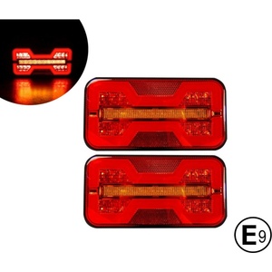  Комплект LED Стопове, Ляв и Десен, , Динамичен Бягащ Мигач, 12V - 24V, E-Mark