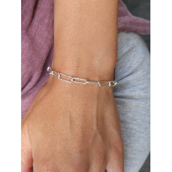 Сребърна гривна с детелина " Luck" (ДСГ 10)