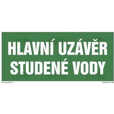 Grafiko | Hlavní uzávěr studené vody - Materiál Samolepící PVC folie, Rozměr 200x100mm