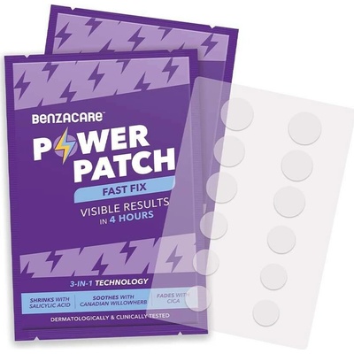 BENZACARE Power Patch 3 v 1 Náplasti na akné 36 ks