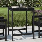 vidaXL Градинска маса черна 82, 5x82, 5x110 см масивна борова дървесина (824085)