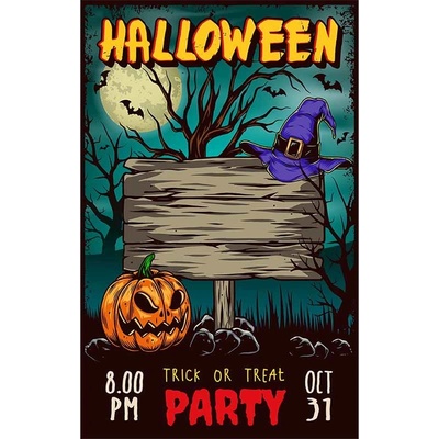 Ceduľa Halloween Party 3