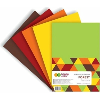 Dekorační pěna A4 FOREST 5 barev