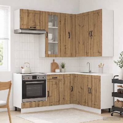 vidaXL Кухненски единица LUCCA 8 pcs Дъб артизан Инженерна дървесина (3438410)