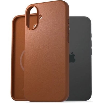 AlzaGuard Genuine Leather Case with Magsafe pro iPhone 16 Plus sedlově hnědý AGD-GLCM10C – Zboží Živě
